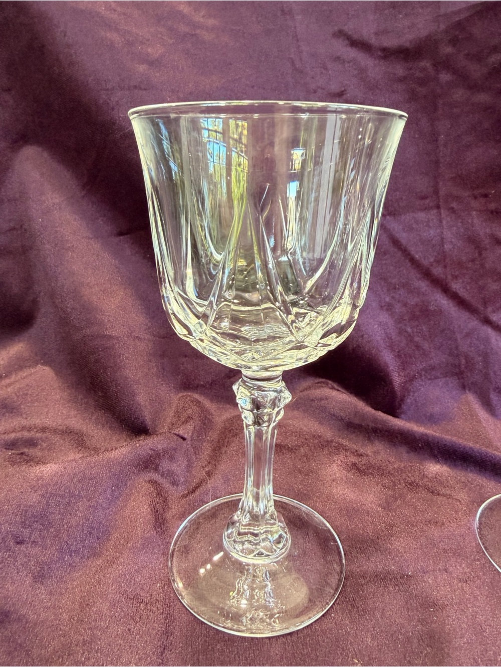 Cut Crystal-Vintage Cristal D Arques Durand Auteuil Wine Goblets Set of 4